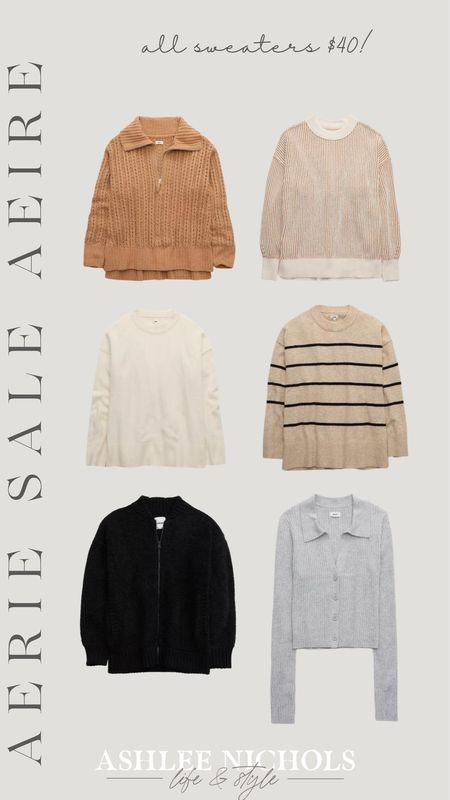 Aerie sale - all sweaters are $40 off! These would all be great for cozy fall or winter sweaters! 

Neutral sweaters, aerie sale, aerie finds, chenille sweater, striped neutral sweater, Ashlee Nichols, fall fashion, winter essentials, 


#LTKSeasonal #LTKstyletip #LTKsalealert