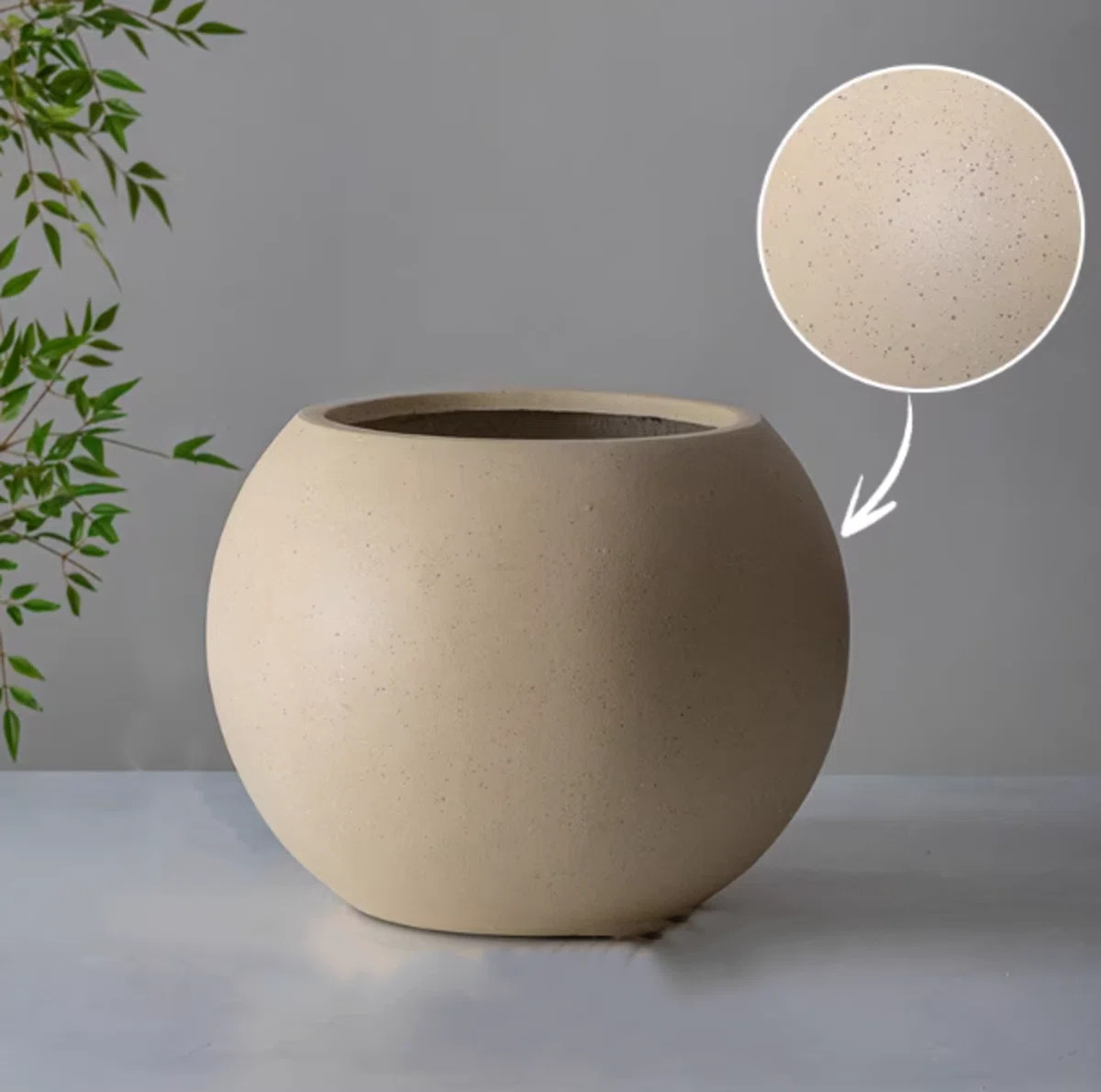 Round Magnesium Clay Planter | Wayfair North America