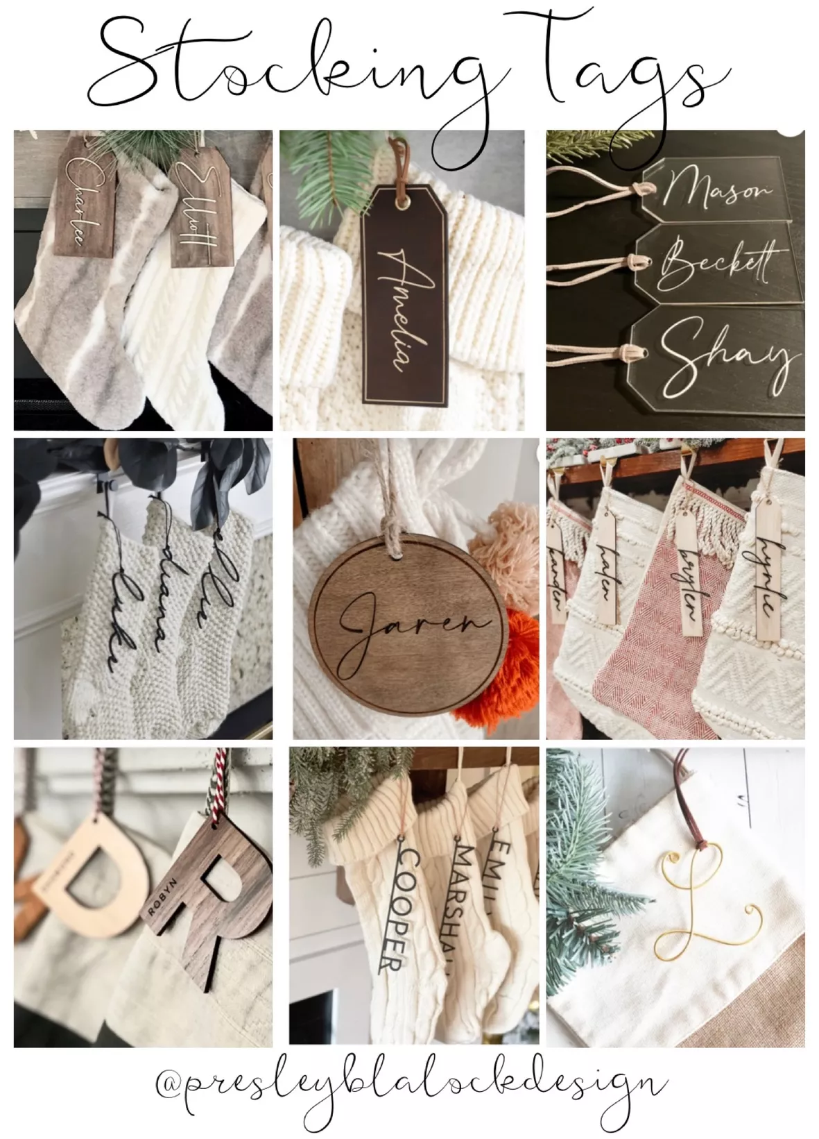 Custom Stocking Tags Names for Stockings Personalized Stocking