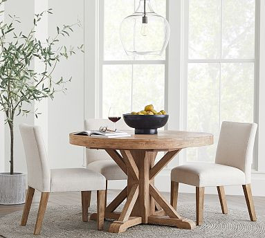 Benchwright Round Pedestal Extending Dining Table (48"-72") | Pottery Barn (US)