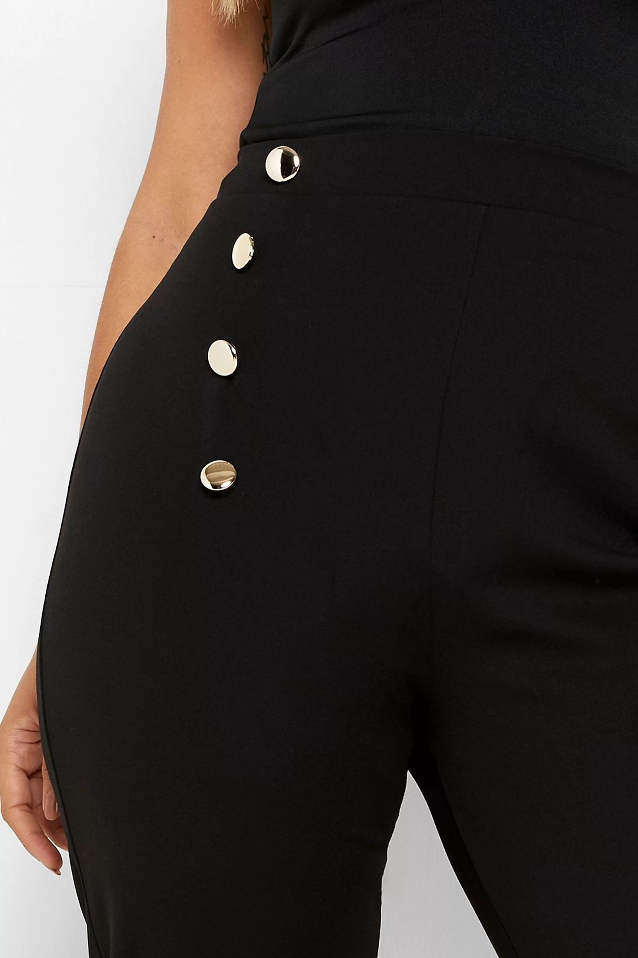 Plus Button Detail Formal Trouser | Boohoo.com (US & CA)