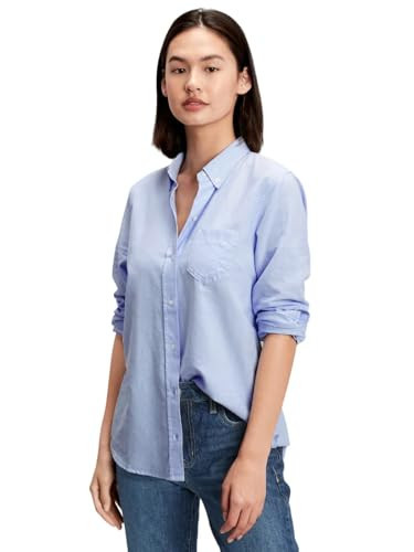 GAP Womens Fitted Oxford Button Down Light Blue S | Amazon (US)