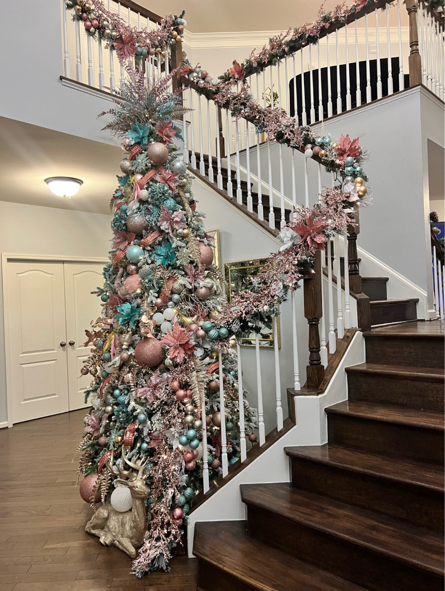 A beautiful tree starts with a good foundation. 10 ft Queen flocked tree