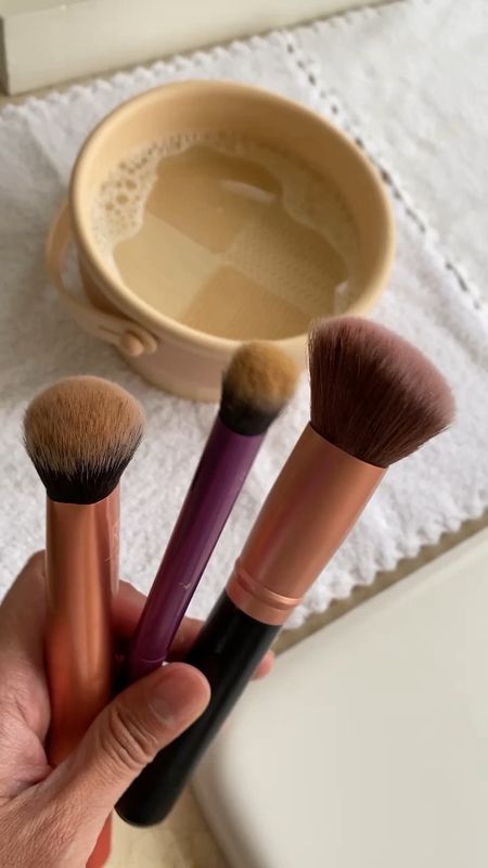 Beauty. Makeup brushes. Makeup brush cleaning. Makeup brush cleaner. Makeup brush cleaner mat  Microfiber cloths. Linking makeup brushes that I’ve used for a long time that come in sets. 

#LTKbeauty #LTKfindsunder50 #LTKover40