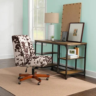 Brown & White Cow Print Plush Office Chair | Bed Bath & Beyond