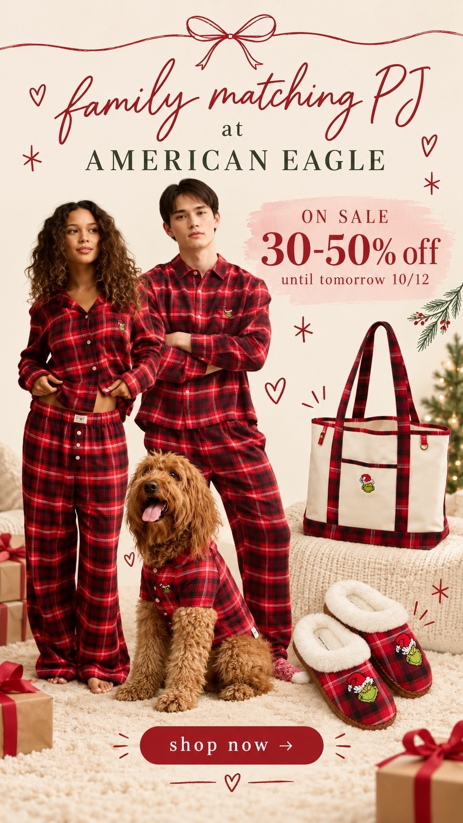 🎄❤️ AMERICAN EAGLE 30–50% OFF! It's never too early to grab your Christmas matching pajamas! 🎅🏻❤️ The cutest cozy sets for the whole family, and YES, even your fur babies can match! 🐾 These are perfect for Christmas morning and holiday photos! Sale ends October 12th at 5:30 AM! Shop now while they're on sale and sizes are available!
#AmericanEagle #ChristmasPajamas #MatchingFamilyPajamas #FamilyChristmas #HolidayPajamas #LTKHoliday #LTKSaleAlert