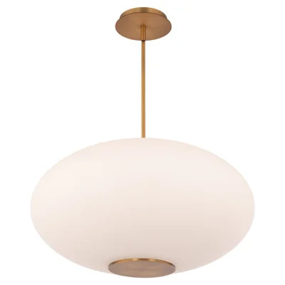 Illusion Dimmable LED Pendant With Oval Shaped Glass Shade, Adjustable Color Temperature | Wayfair North America