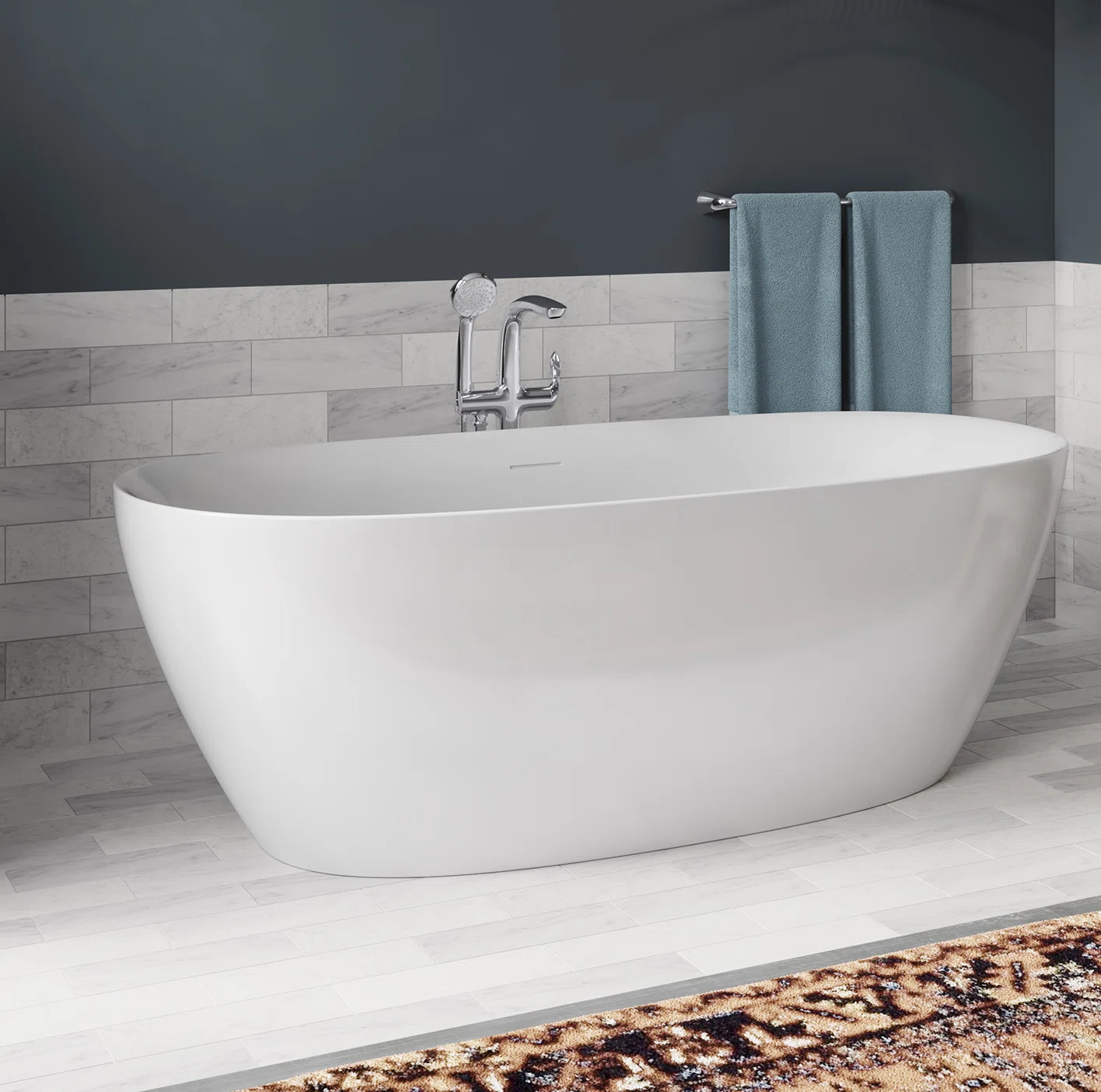 Sterling by Kohler Unwind 59" x 30" Freestanding Soaking Bathtub & Reviews | Wayfair | Wayfair North America