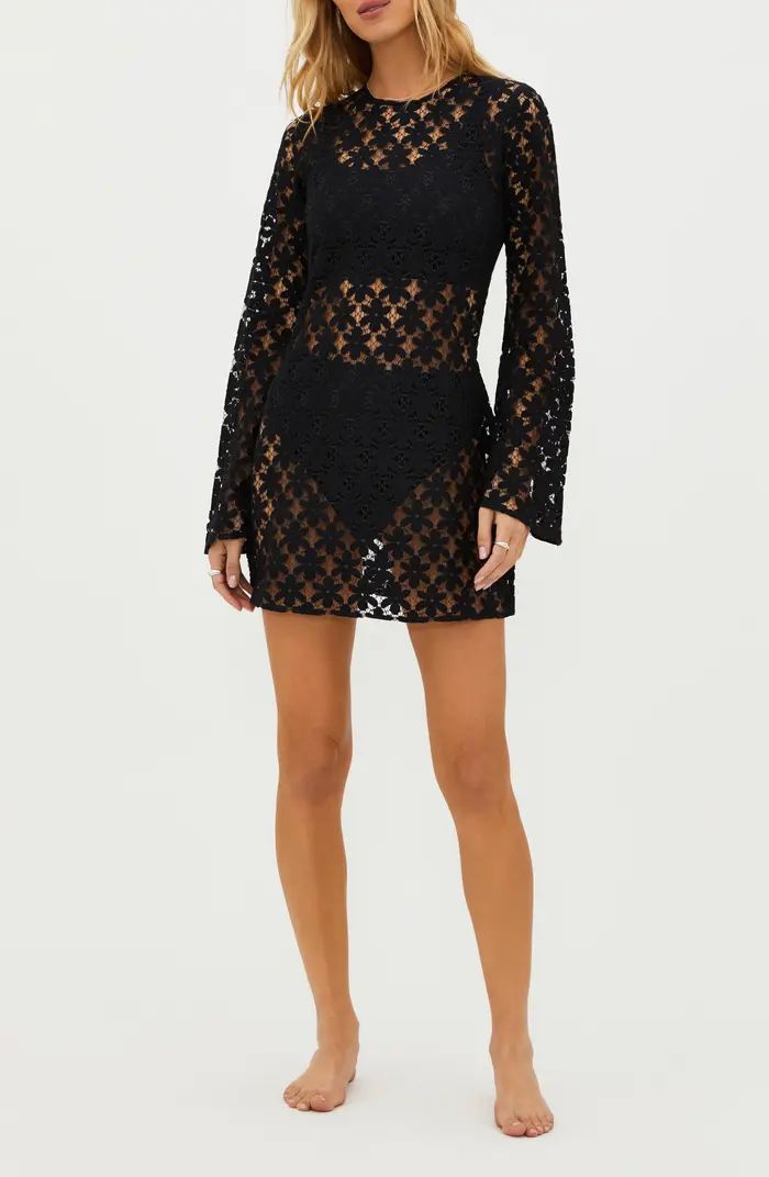 Goldie Lace Long Sleeve Cotton Blend Cover-Up Dress | Nordstrom