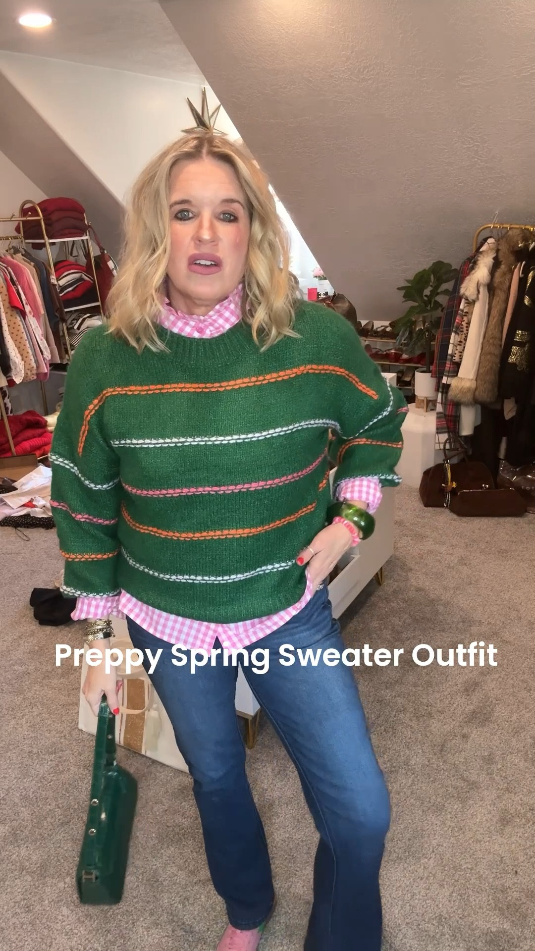 You’ll never believe how affordable is outfit is…

Preppy Spring Sweater outfit 

2 Amazon clothing find 
-Green, pink and orange stripe sweater perfect for Spring  fits tts 

-Pink gingham button up with ruffle collar and cuffs fits true to size, comes in several colors 

Amazon find 
-Green risen large bracelet 
-green alligator bag

🌸💚
Two pink Allie & Bess bracelet save 20% with code DARCY20

Wit and wisdom itty bitty bootie flare, sliming and elongates legs

Affordable Pink and green tennis shoes 


#LTKOver40 #LTKootd #LTKgrwm