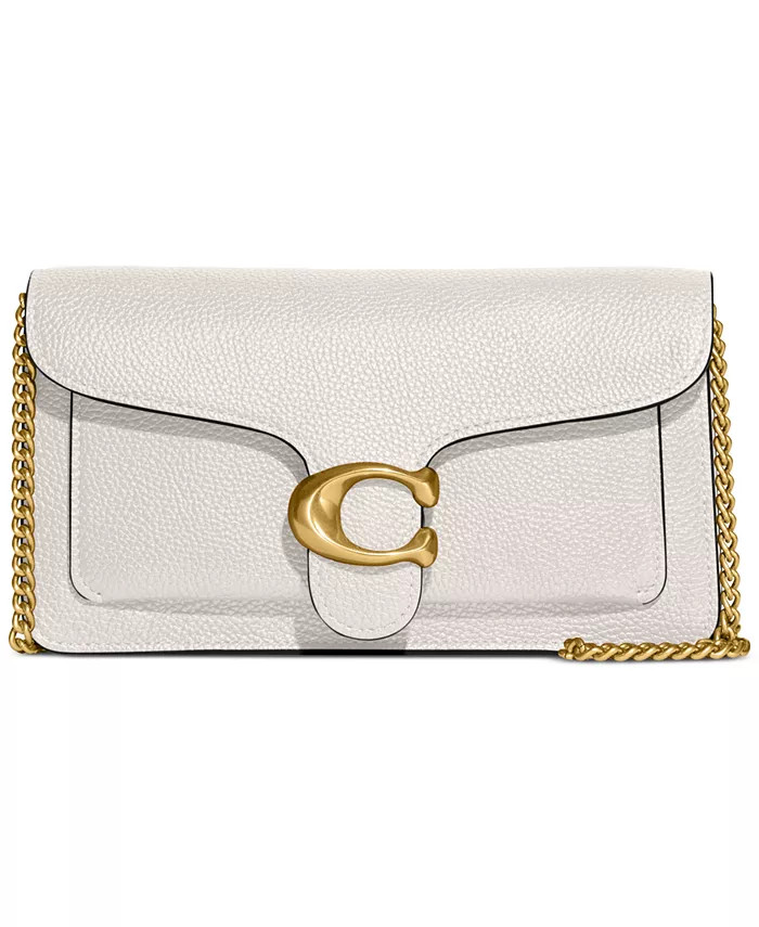 COACH Polished Pebble Leather Tabby Chain Clutch - Macy's | Macy's