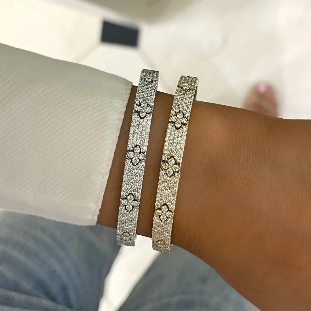 Morgan Cluster Pave Diamond Bangle Bracelet 2.42 ctw | RW Fine Jewelry