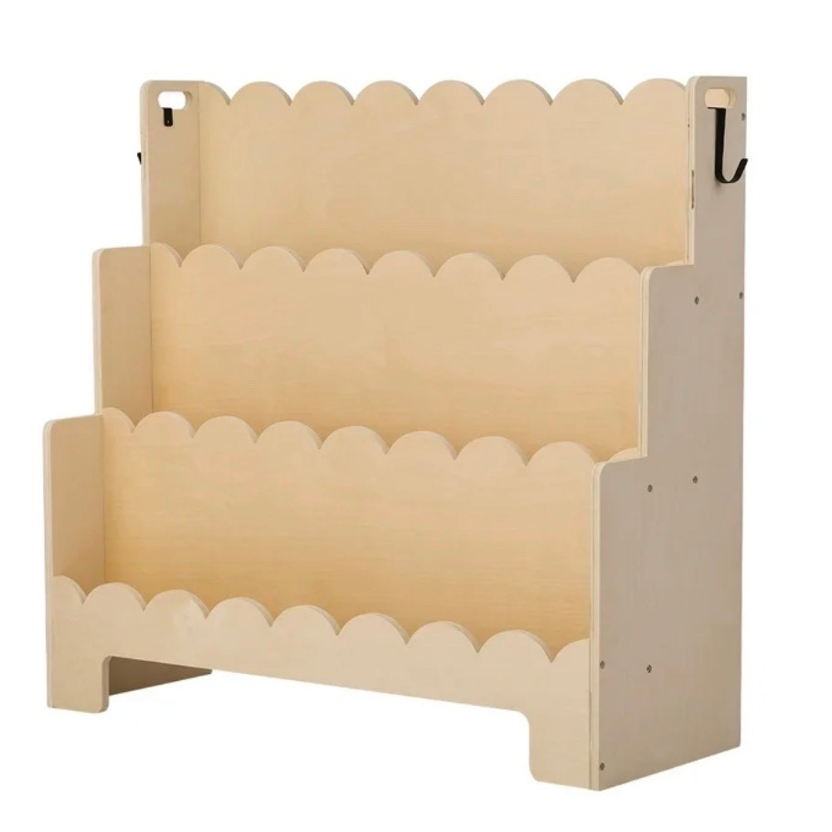 KFFKFF Montessori-Inspired 3-Tier Kids Bookshelf with Scalloped Design, Front-Facing Bookcase for Toddlers, Includes Dual Hooks for Backpacks, Ideal for Kids' Rooms, Living Areas, Entryways

#LTKKids #LTKmomlife #LTKBaby