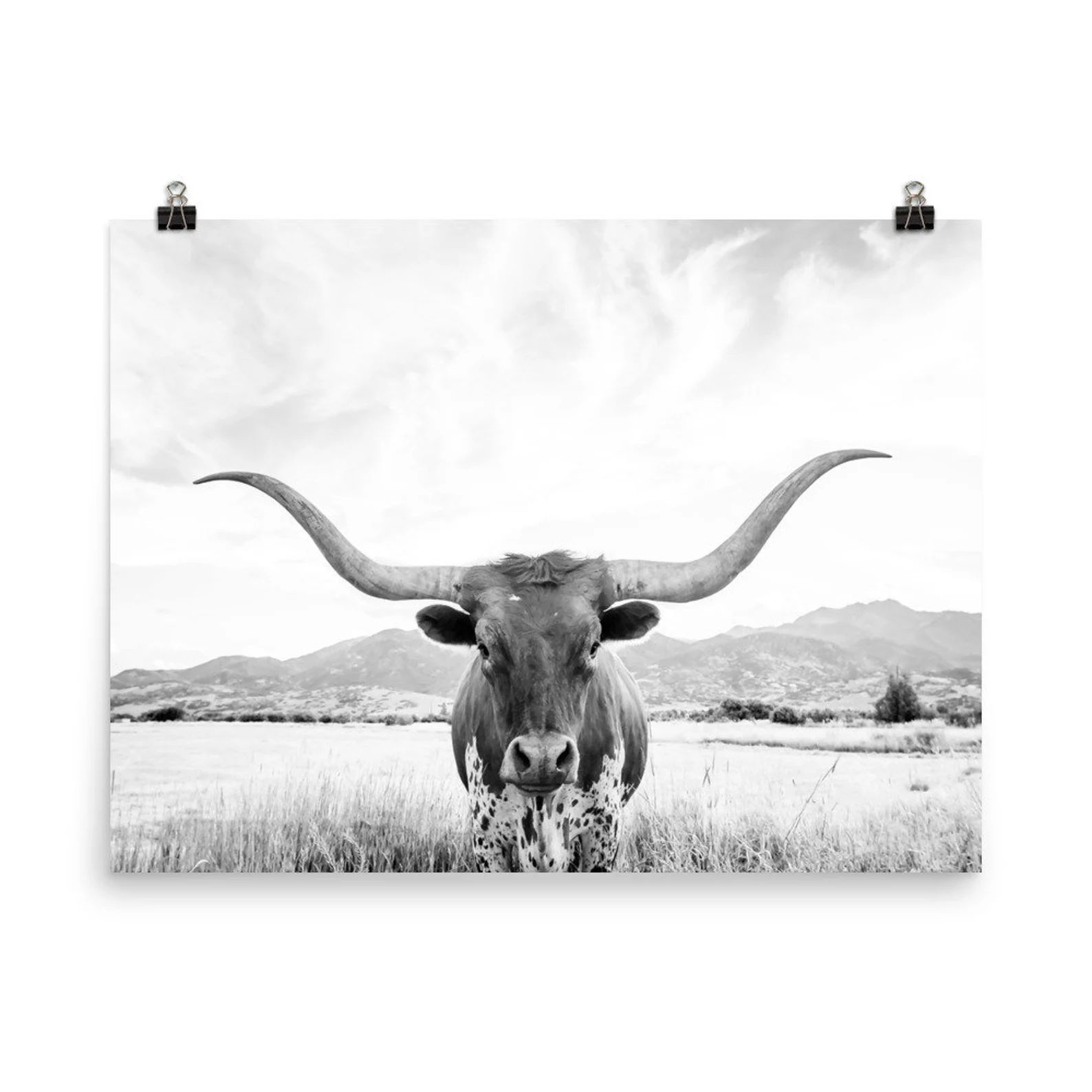 Longhorn Print, Art to Frame, Printed Art, 24x36 Print, Boho Art, Living room Decor, Cow Prints, ... | Etsy (US)