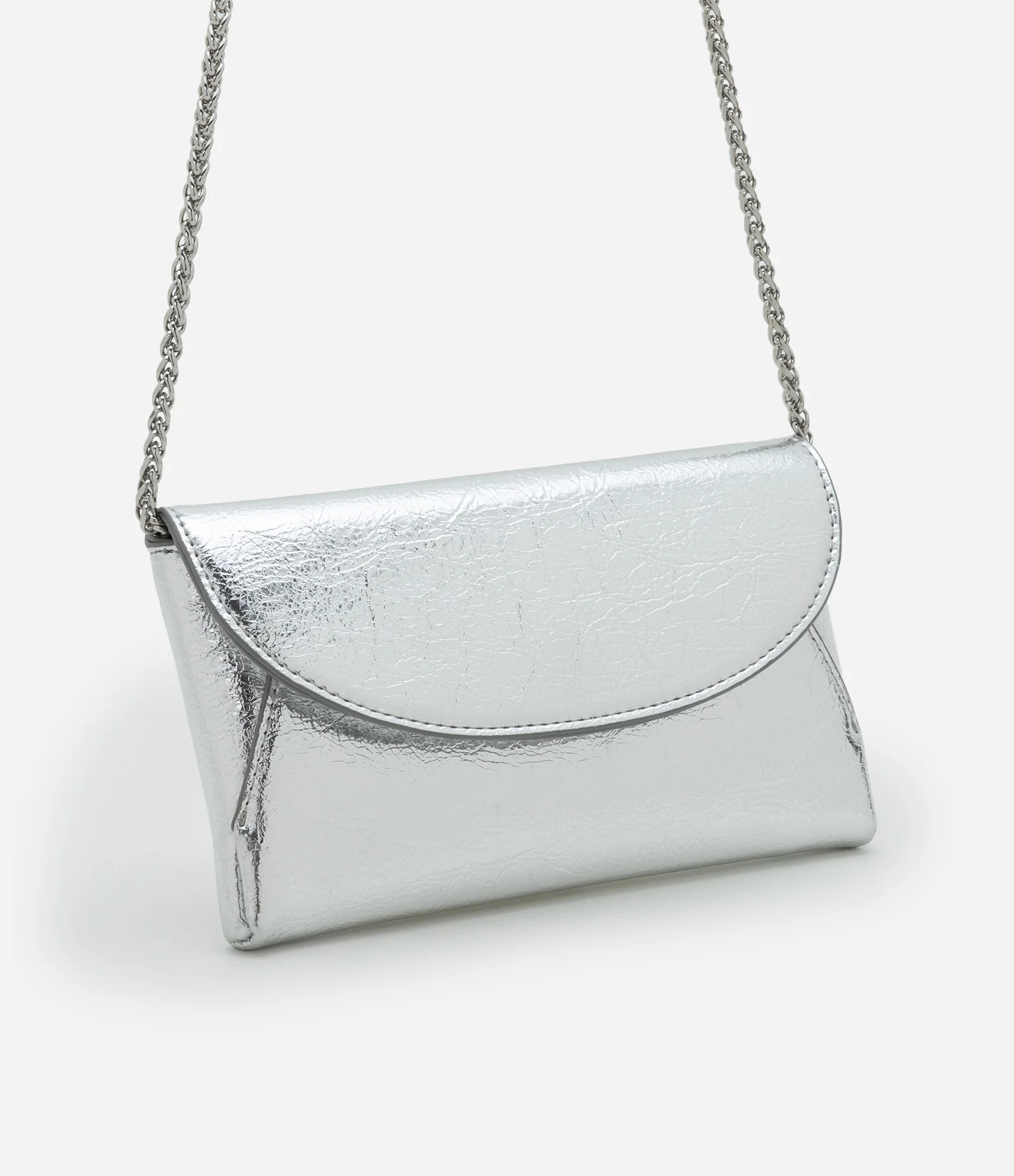 Bolsa Carteira em PU com Alça Transversal de Corrente Prata - Lojas Renner | Renner (BR)