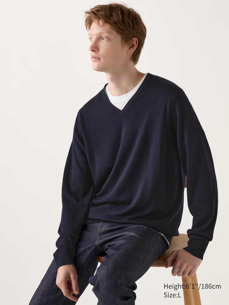 Merino Sweater | V-Neck | UNIQLO (US)