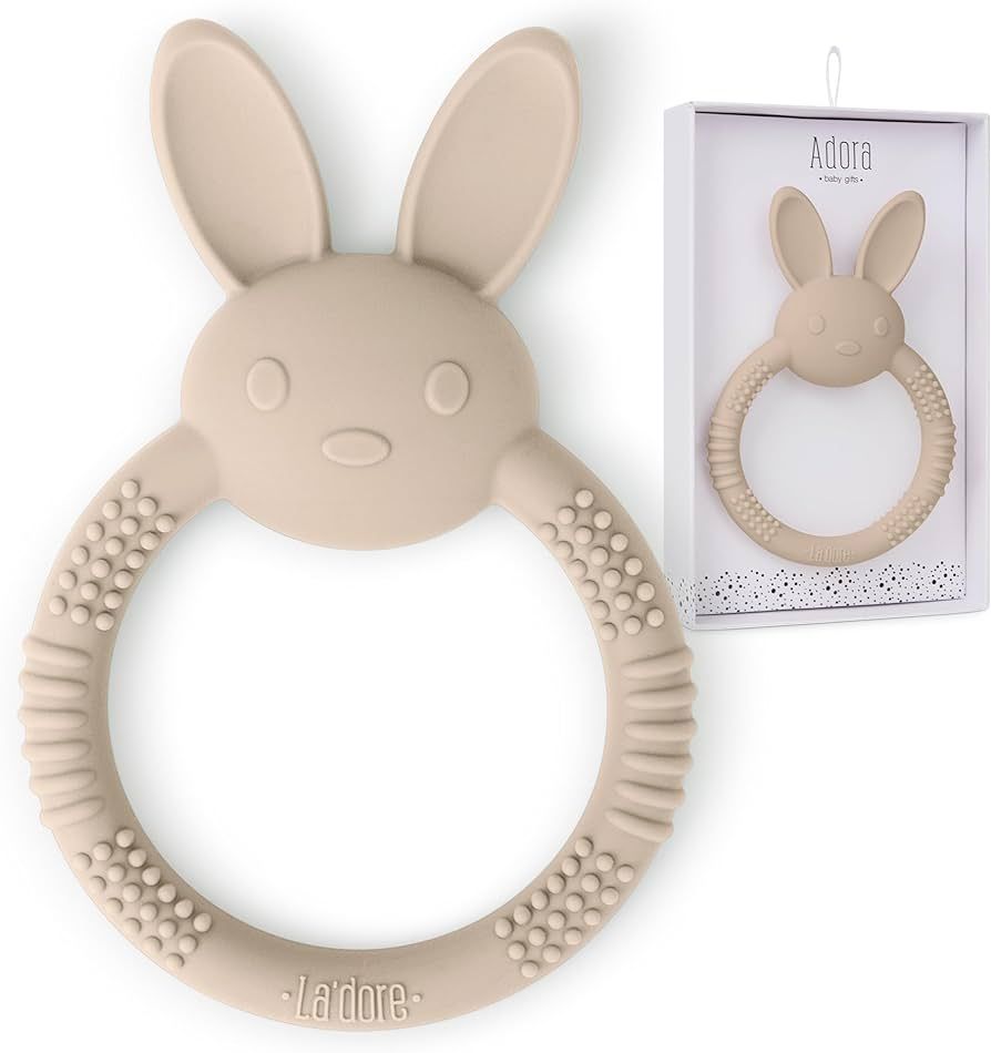 Silicone Baby Bunny Teething Toys - Silicone Teether Toys for Babies 0-6 Months - Cute Animal-Sha... | Amazon (US)