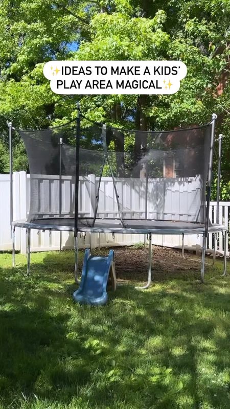 ✨ HOW TO MAKE A BACKYARD TRAMPOLINE LOOK MAGICAL: ✨ 
(When your yard doesn’t allow an in-ground trampoline, this is the next best thing.) #walmartpartner 
🔘 Add large leafy plants (like ferns) in planters at the base
🔘 Use a stump as a natural ladder (it’s giving fairy garden vibes)
🔘 Mount tiki torches a safe distance from the trampoline (always under supervision) to keep mosquitos away 
🔘 Add stepping stones to limit little muddy feet 
🔘 Hang trampoline lights on the top of the net and under the spring pad (and tuck the battery pack under the pad with zip ties so no rain gets in)
🔘 Place an outdoor storage bench nearby for tossing shoes and storing outdoor toys so cleanup is quick 

Everything we used to spruce up the side yard came from @walmart plus this wooden playhouse and swing set the girls have had for quite a while and love! The quality is so good! 

All of our favorite outdoor play area swing sets, playhouses, backyard games under $30 + all of our play area sources are in stories and on the @blesserhouse page on the @shop.ltk app.

#walmartpartner @walmart
#walmarthome #welcometoyourwalmart #walmartfinds #walmartoutdoorplay 



#LTKkids #LTKfamily #LTKhome
