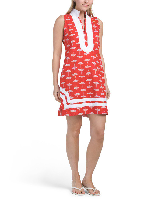 Umbrella Printed Signature Sleeveless Mini Caftan | TJ Maxx