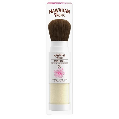 Hawaiian Tropic Mineral Skin Nourishing Sunscreen Powder Brush - SPF 30 - 0.15oz: Paraben-Free, Sulfate-Free, Contains Vitamin C, Tropical Scent | Target