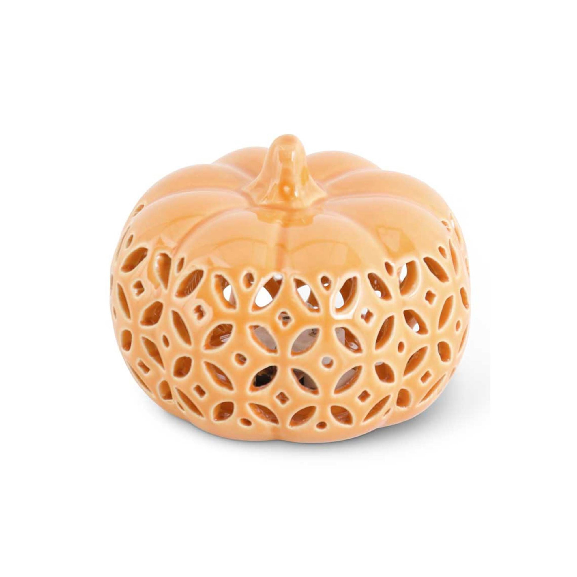 Orange Ceramic 3.5" Cutout LED Pumpkin | Walmart (US)