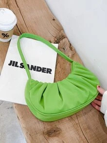 Ruched Baguette Bag | SHEIN