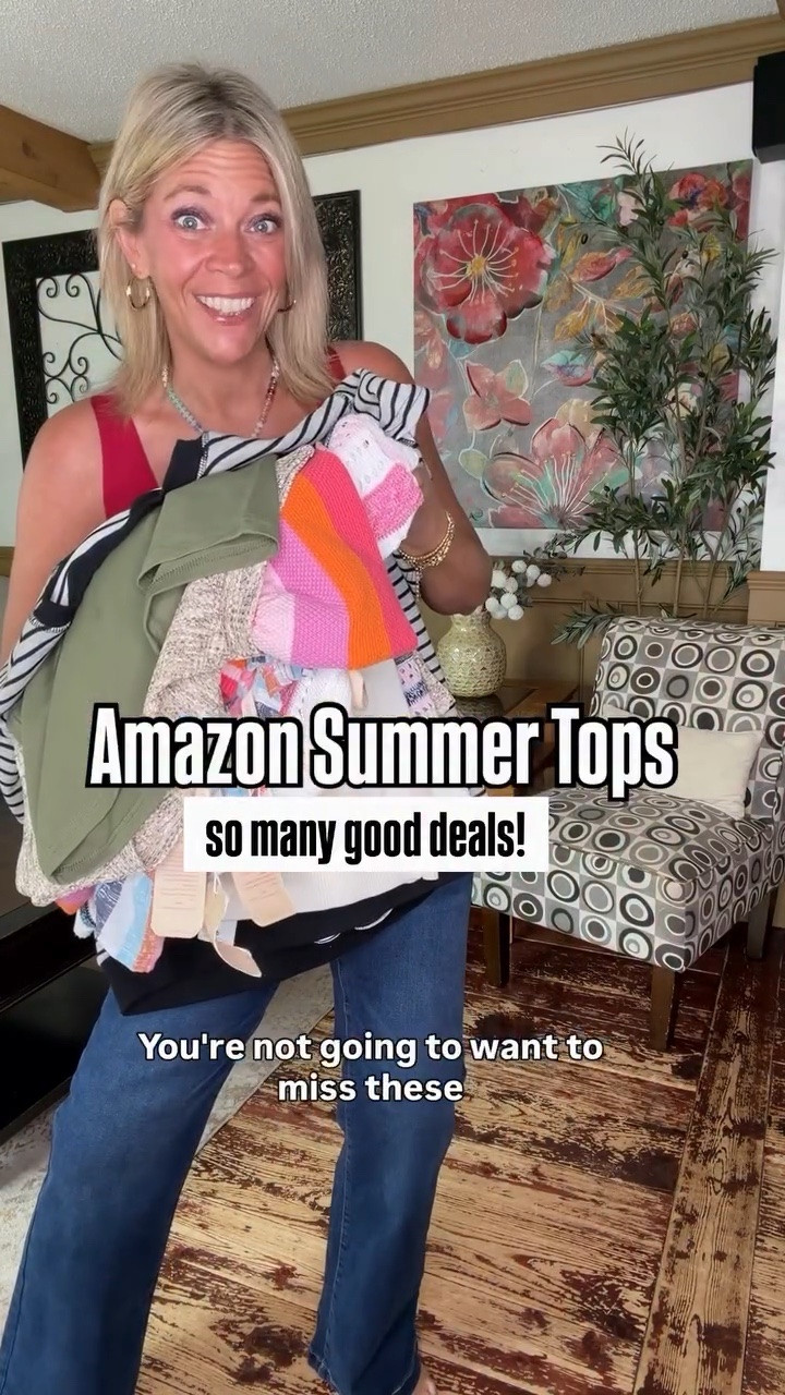 Amazon summer tops. So many great deals and you’ll love the denim too! I’m wearing size large in the tops and size 12 in the jeans 👖 #amazonprimeday  @amazoninfluencerprogram

#LTKOver40 #LTKMidsize #LTKootd