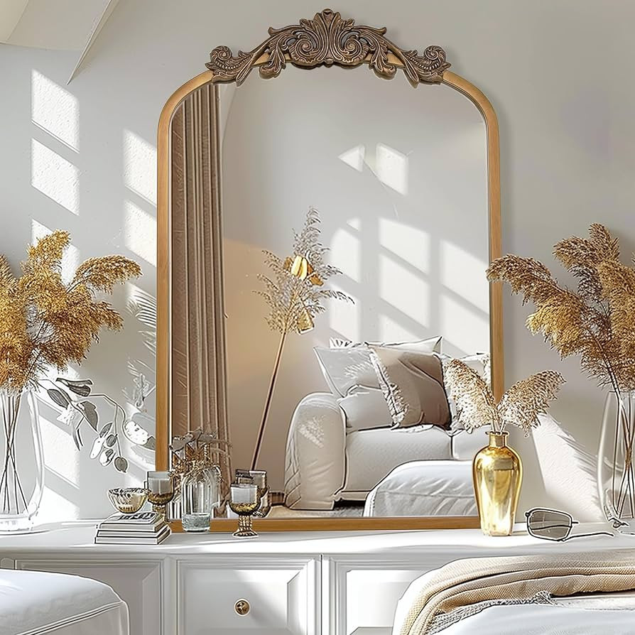 Gold Arched Mirror, 24"x36" Arch Mirror with Metal Frame, Arendahl Traditional Arched Mirror for ... | Amazon (US)