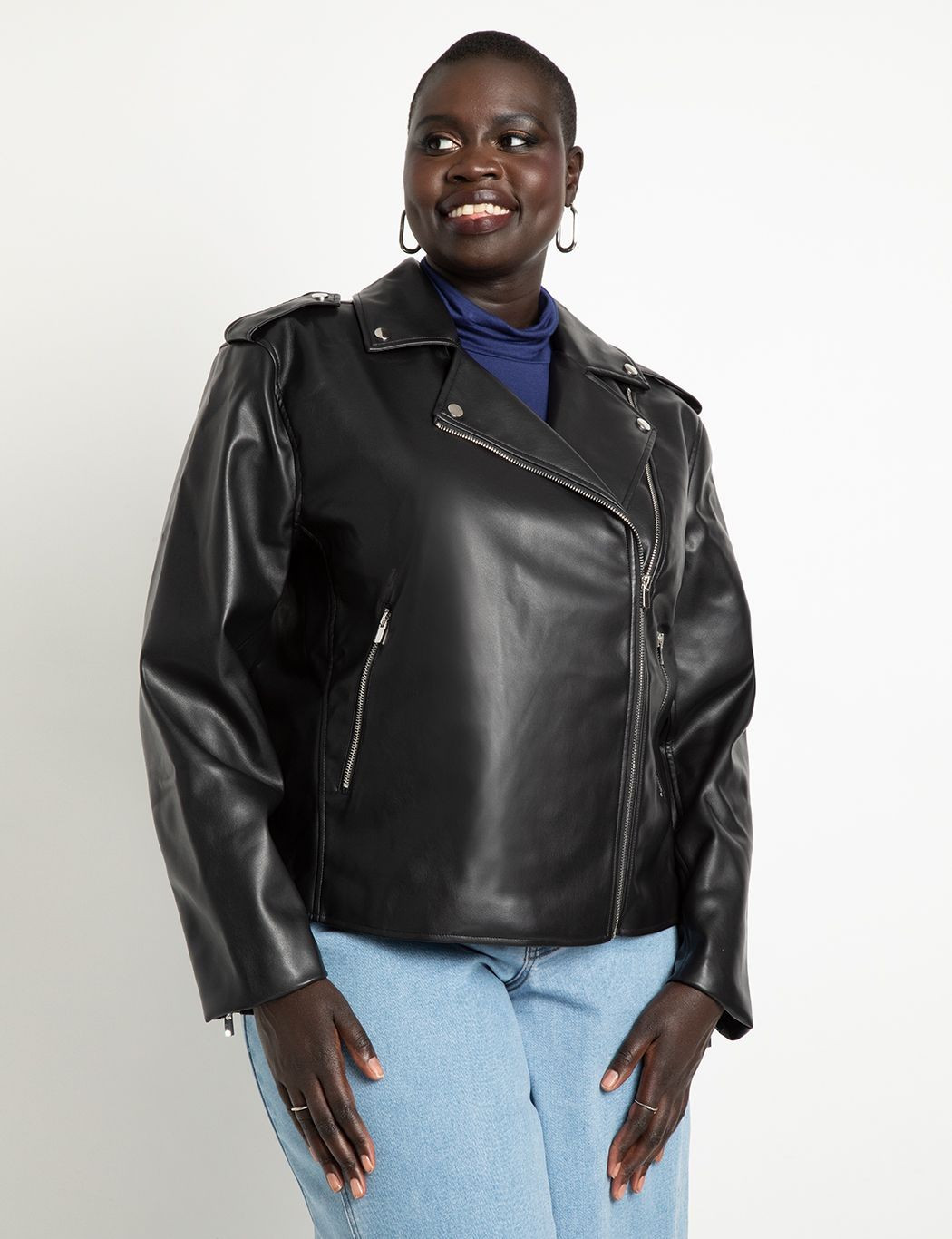 Relaxed Moto Jacket | Women's Plus Size Coats + Jackets | ELOQUII | Eloquii