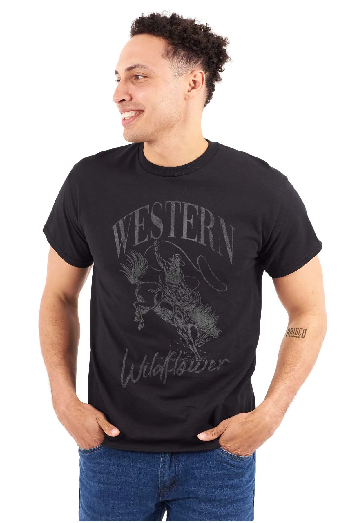 Vintage Cowboy Western Wildflower Men's Graphic T Shirt Tees Brisco Brands M | Walmart (US)