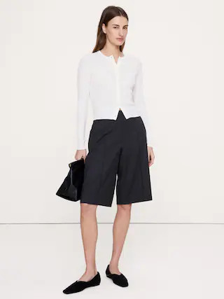 High-Rise Italian Wool Bermuda Short | Banana Republic (US)