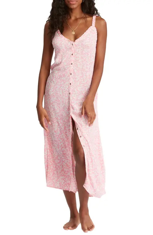 Billabong Sweet Edges Midi Dress in Pink Sunset at Nordstrom, Size Large | Nordstrom