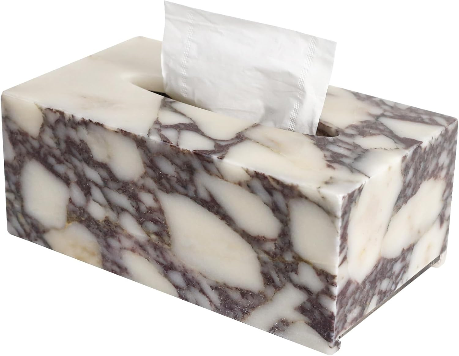 Caja de pañuelos de mármol travertino natural de lujo noble y ligera para baño | oficina | esc... | Amazon (US)