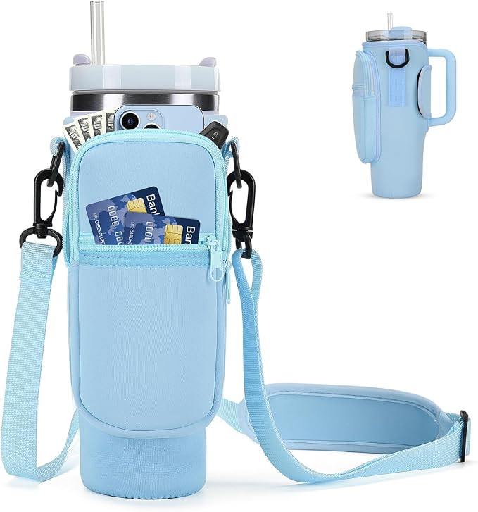 Water Bottle Carrier Bag for Stanley 40/30 oz Tumbler with Phone Pocket Water Bottle Holder with ... | Amazon (US)