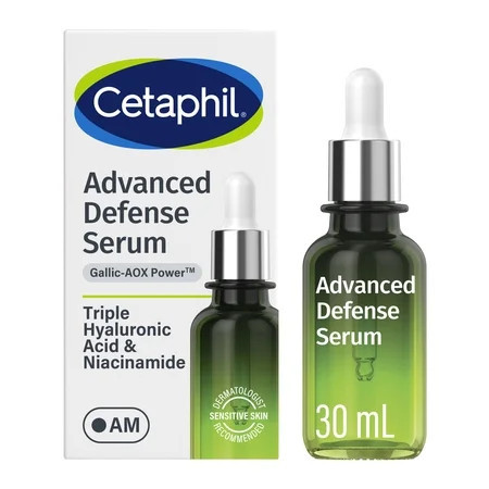 CETAPHIL Advanced Defense AM Face Serum for Stressed Sensitive Skin, Hyaluronic Acid and Niacinamide, 1 fl oz | Walmart (US)