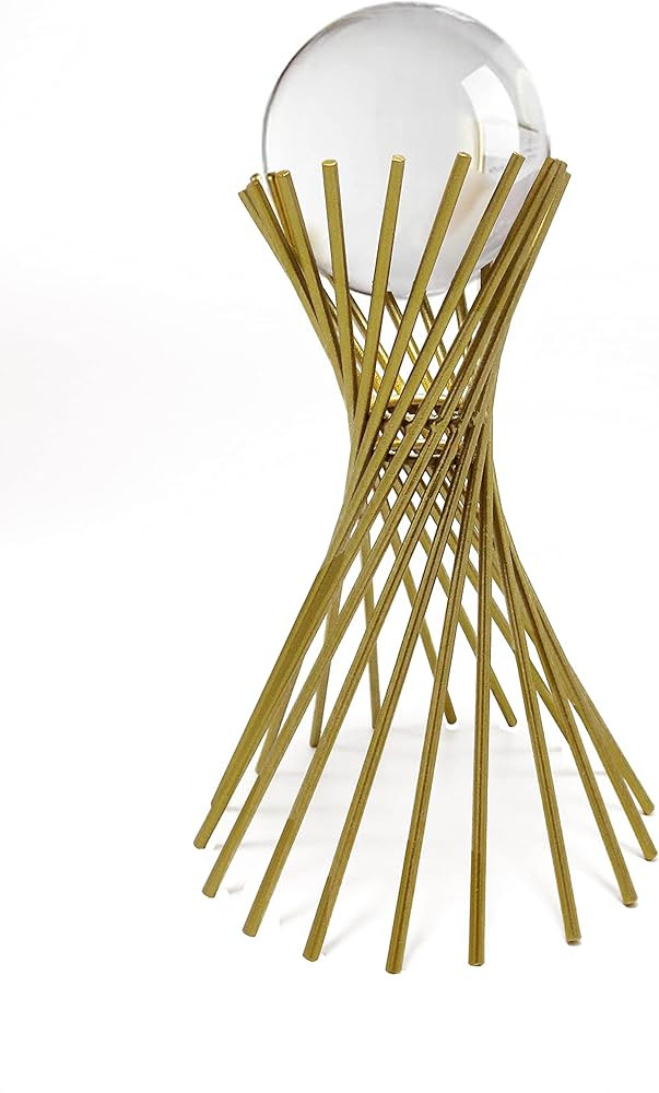 Modern Abstract Art Crystal Ball with Gold Iron Stand Decorative Ornaments for Living Room Bedroo... | Amazon (US)