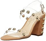 Jessica Simpson Women's Madrie Studded High Heel Sandal Heeled, Clear, 7 | Amazon (US)