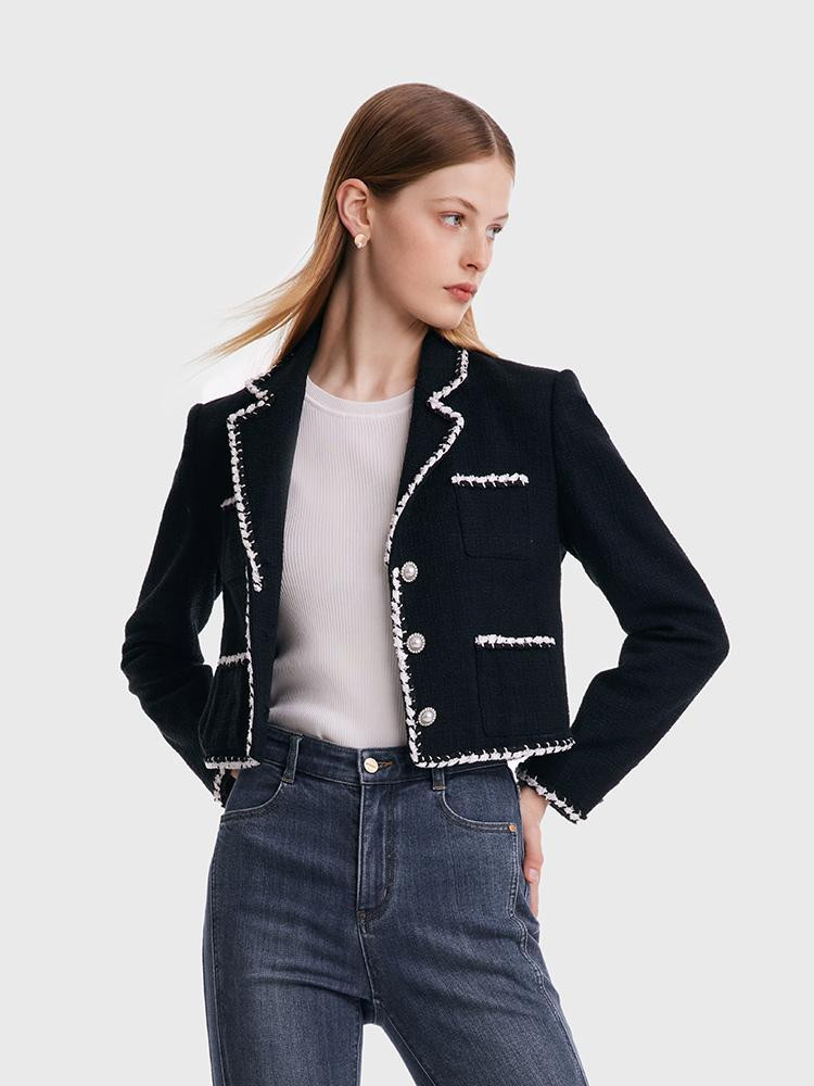 Tweed Knitted Short Jacket | GoeliaGlobal