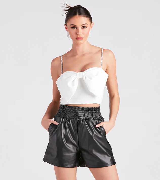 Cutest Glamour Bow-Front Crop Top | Windsor Stores