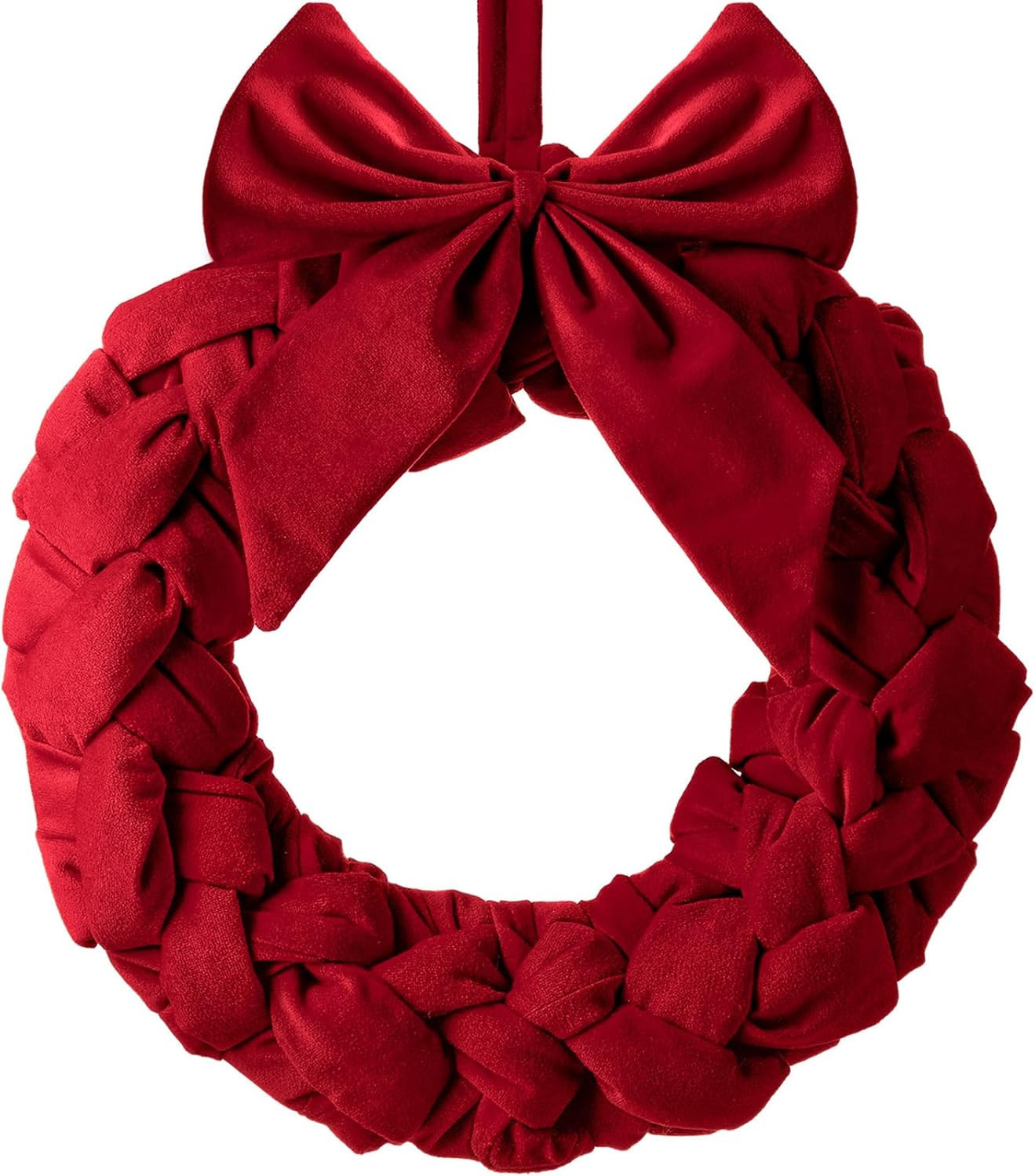 Barydat Christmas Velvet Wreath 14" Wreaths for Front Door Velvet Christmas Wreath Ornament with ... | Amazon (US)