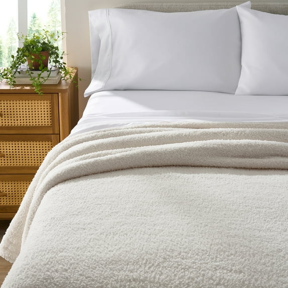 Better Homes & Gardens Cozy Knit Blanket, Off-White, King - Walmart.com | Walmart (US)