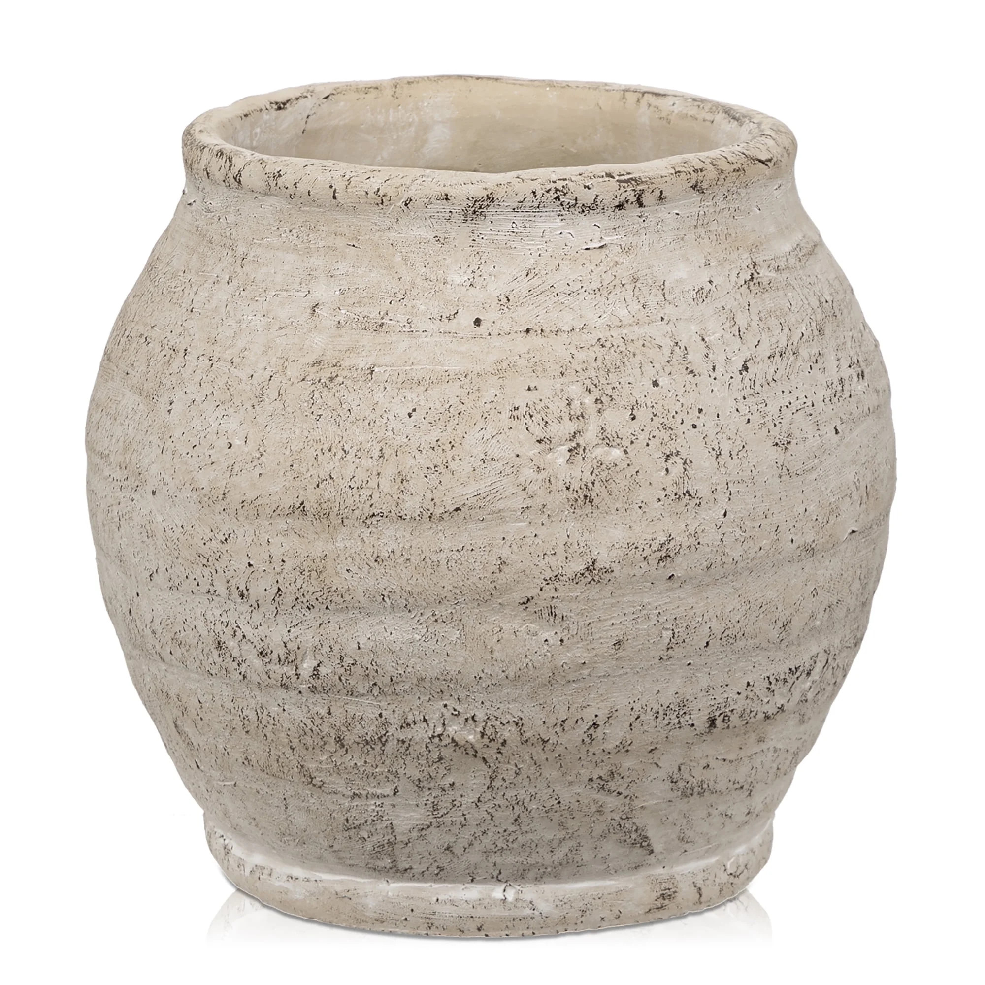 6'' Ceramic Vase Rustic Vintage Textured Cream White Vases 4.72'' Wide Mouth Pampas Jar Vase Pott... | Walmart (US)