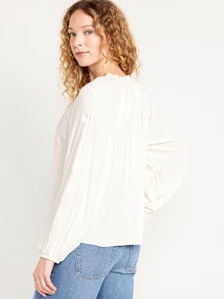 Split-Neck Seersucker Top | Old Navy (US)