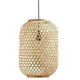 Amazon Brand – Stone & Beam Modern Barrel Woven Ceiling Pendant Chandelier Fixture with Light Bulb - | Amazon (US)
