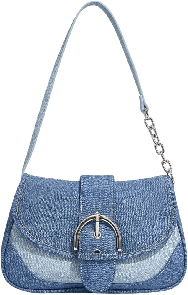 Verdusa Women's Flap Shoulder Bags Denim Handbags Underarm Satchel Handbag | Amazon (US)