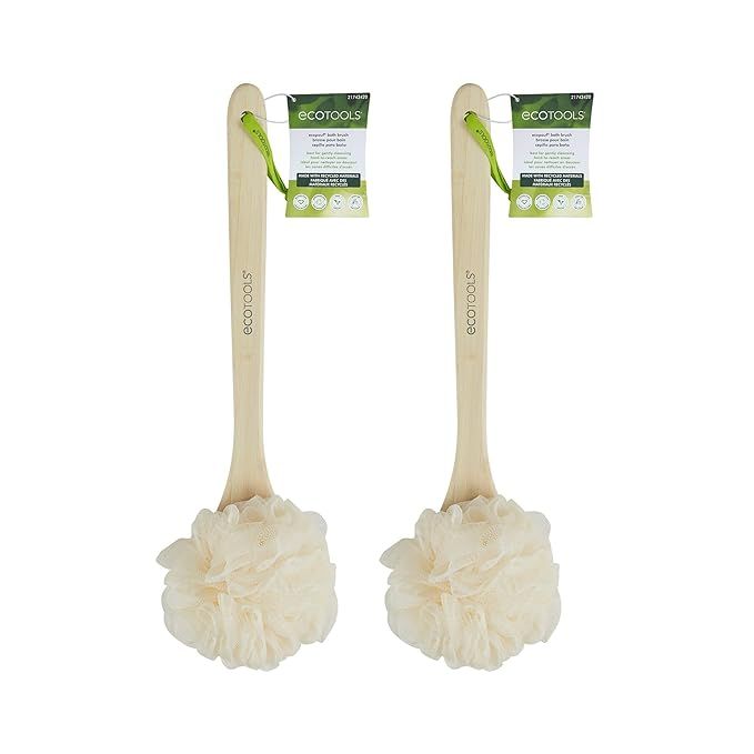 EcoTools EcoPouf Bath Brush, Shower Loofah with Long, Ergonomic Handle, Cleans Hard-to-Reach Area... | Amazon (US)