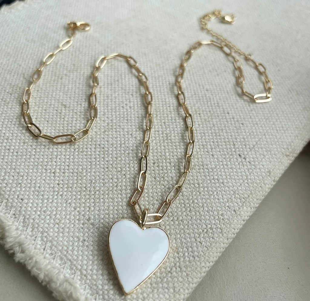 Gold and White Heart Necklace | Erin McDermott Jewelry
