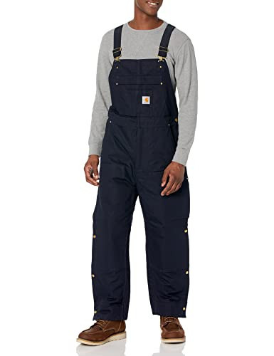 Carhartt mens Loose Fit Firm Duck Insulated Bibs Overalls, Dark Navy, 3X-Large Big Short US | Amazon (US)