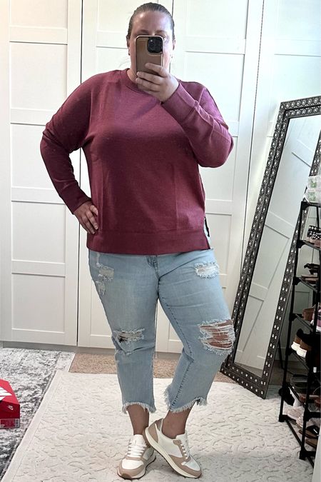 If you’ve had trouble getting the popular sweatshirts from Walmart, try grabbing a 2-pack! #ad Those seem available to ship! Otherwise these are the comfiest $20 sneakers I’ve ever tried I think and still loving the Bagi jeans! 

#walmartfashion

#LTKunder50 #LTKstyletip #LTKsalealert