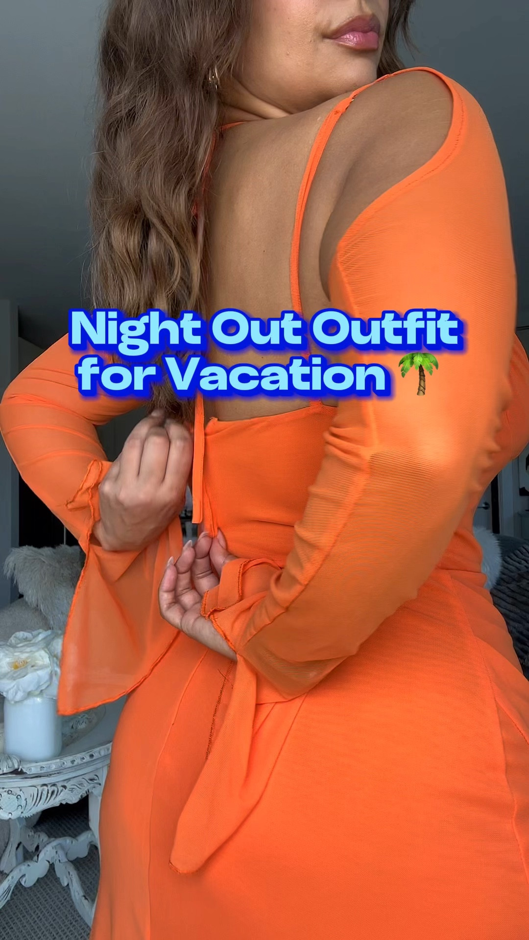 Halter slit mini dress outfit for a night out on vacation 🌴🧡 

5’3 155 lbs
Size 8 
Wearing Size M

Bust: 34DDD/36DD
Waist: 28”
Hips: 43”

#minidressoutfit 
#halterminidress 
#bodycondress 
#slitdress
#rucheddress 

#LTKStyleTip #LTKFindsUnder50 #LTKTravel